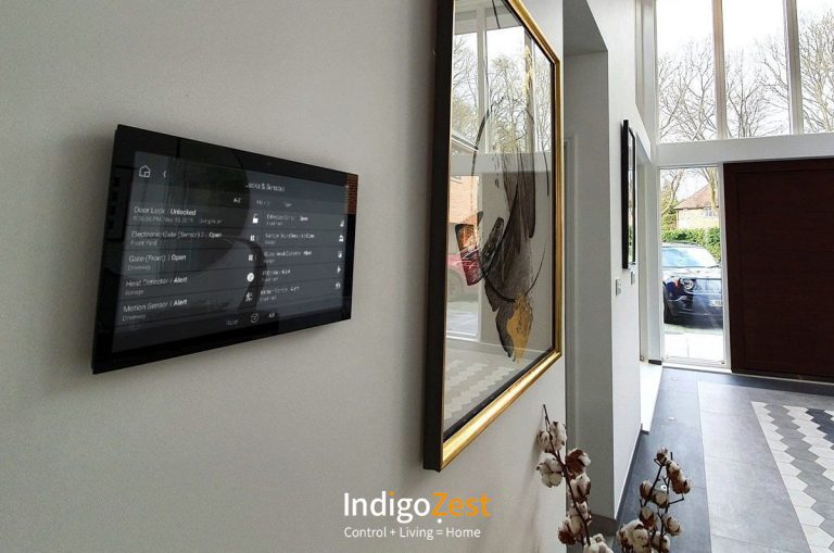 Control4 Touchpad in Hallway of a home