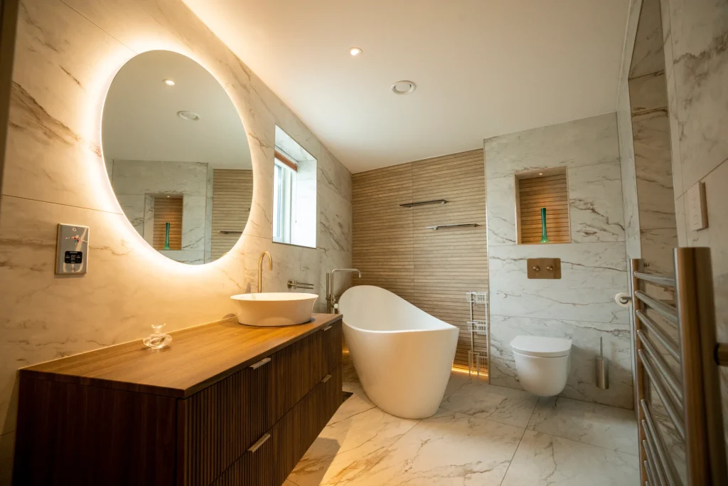 Bathroom lighting at our smart home project in Sussex