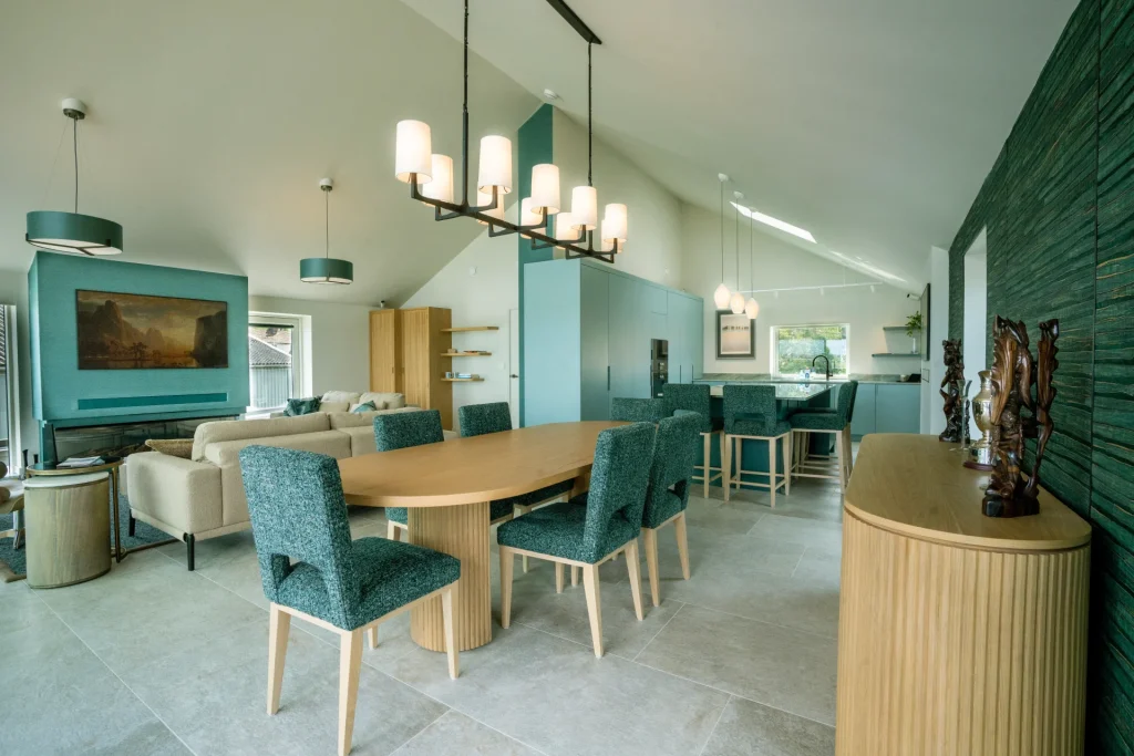 Openplan living space at our smart home project in sussex