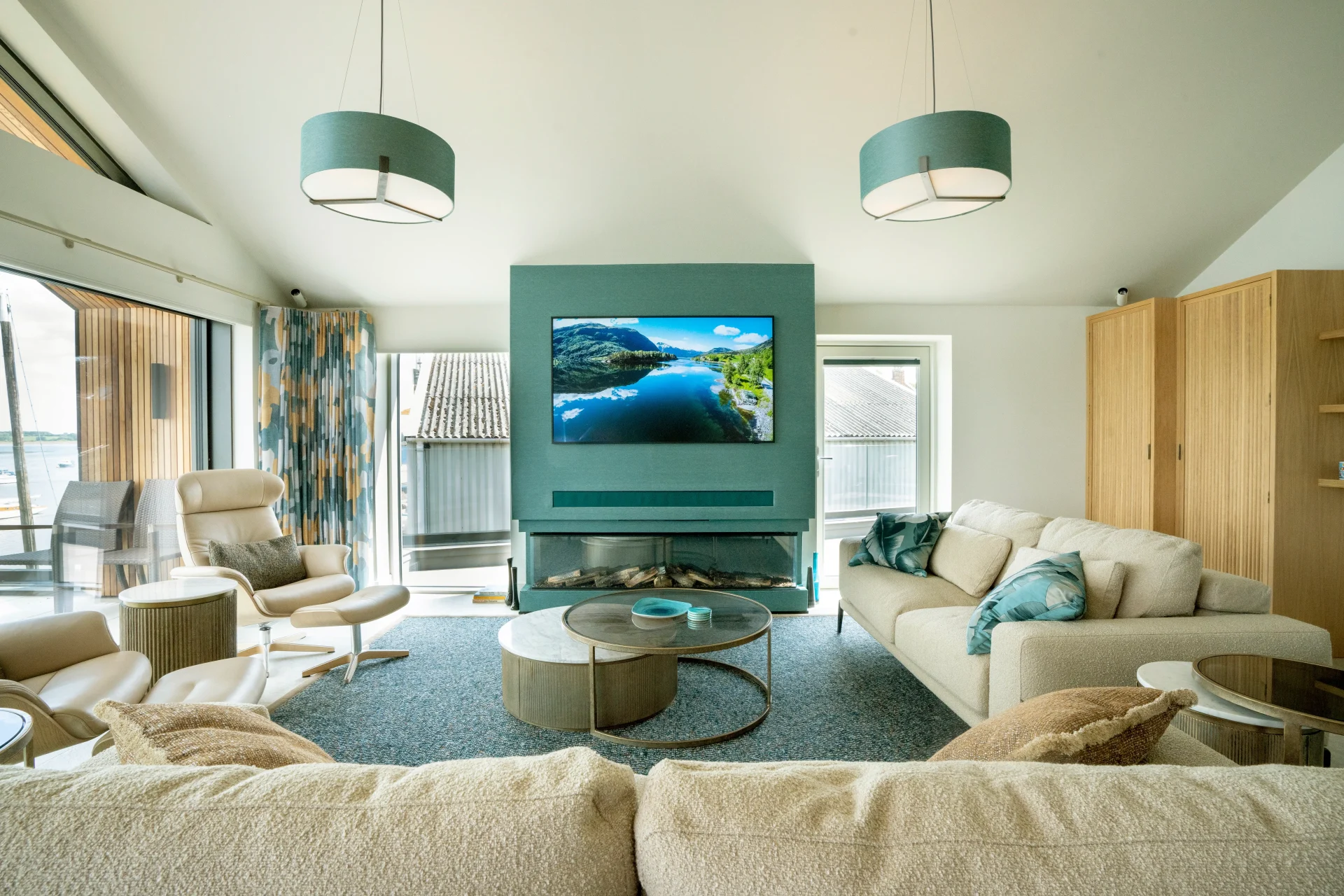 Living room at our smart home project in Sussex